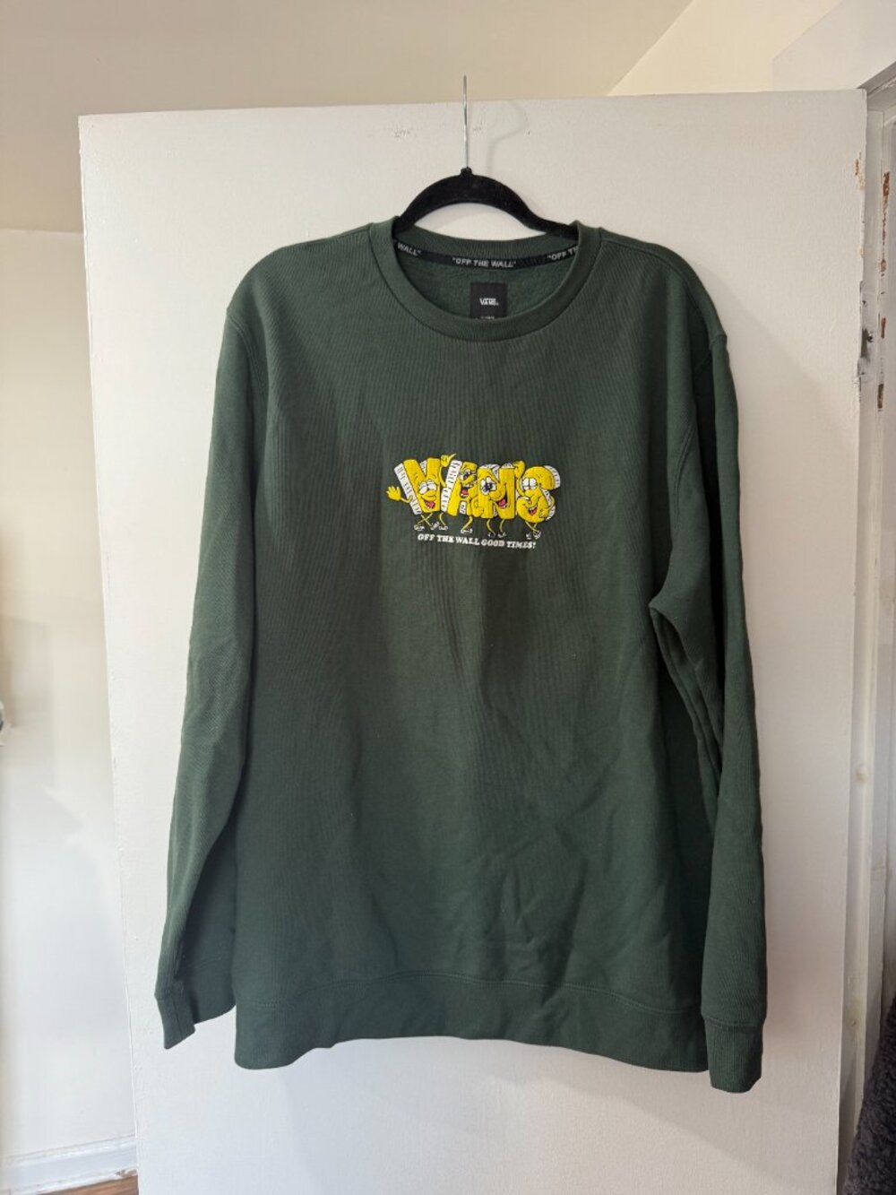Vans “Off The Wall” Graphic Crewneck Sweatshirt Green XL 🌲✨ - Picture 2 of 6